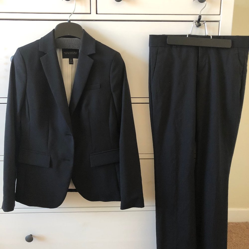 BR Matching Black Wool Suit Blazer Pants 00P
